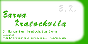 barna kratochvila business card